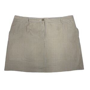White Stag Women's Skirt Size 18W Brown and White Gingham